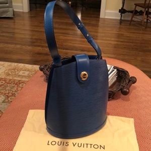 Louis Vuitton Toledo Blue Epi Leather Cluny Bag